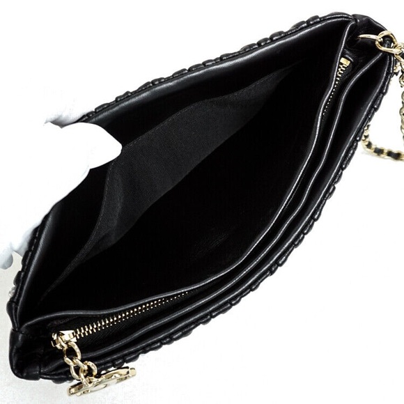 FULL SET - CHANEL Vintage and Classic Black Clutch with Faux Pearls - Picture 12 of 13